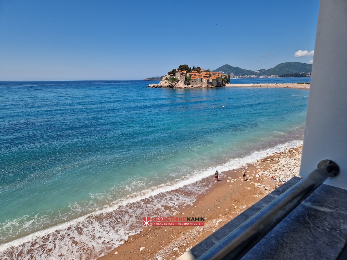 Renovated 62 m² Two-Bedroom Apartment in the First Row from the Sea, Sveti Stefan